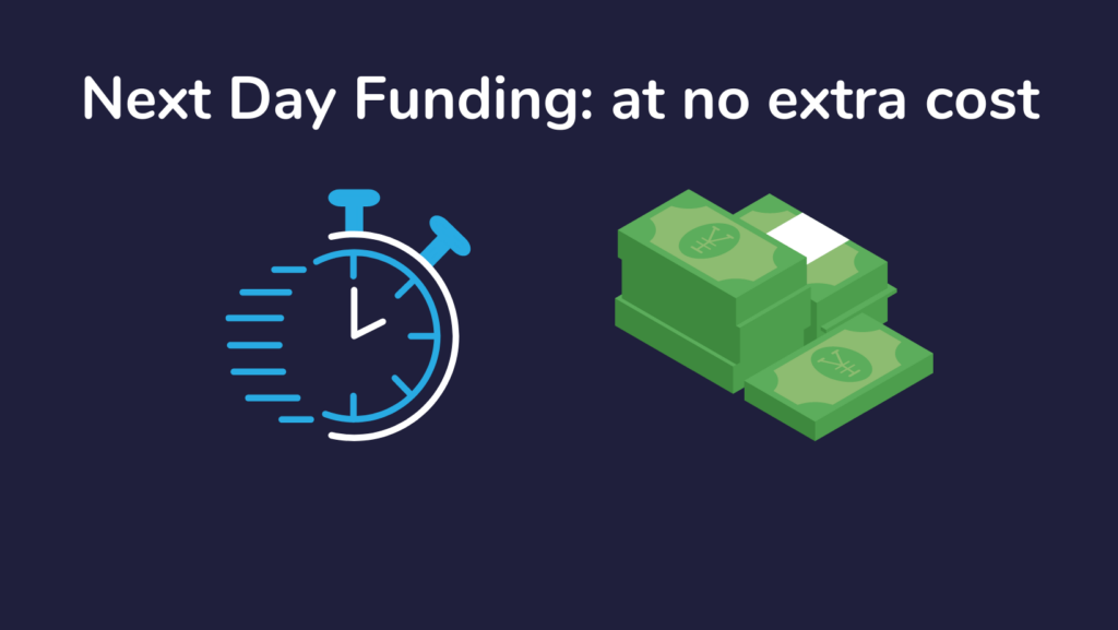 next day funding at no extra cost graphic